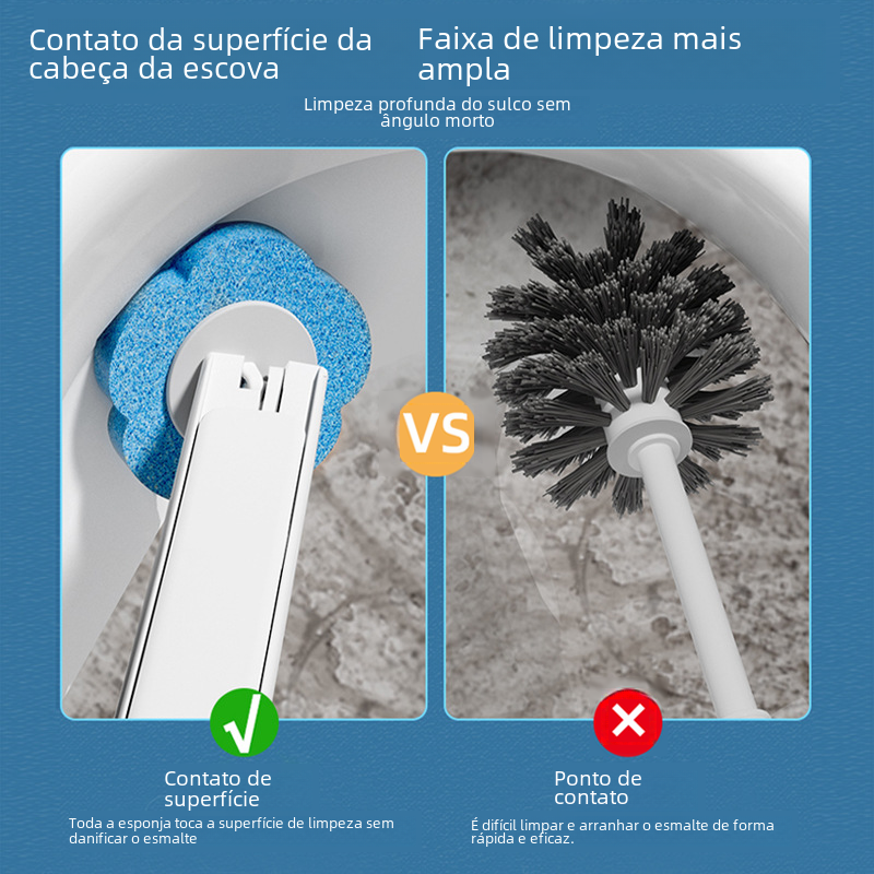 Disposable Toilet Brush with Replacement Heads Set